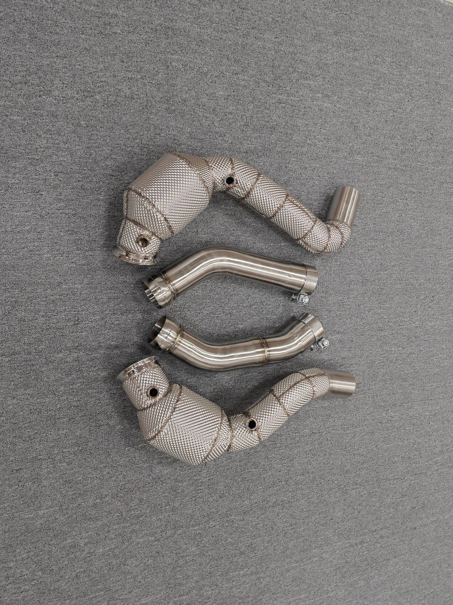 Downpipe Mercedes W205 C63 C63S con catalizador y Escudo térmico